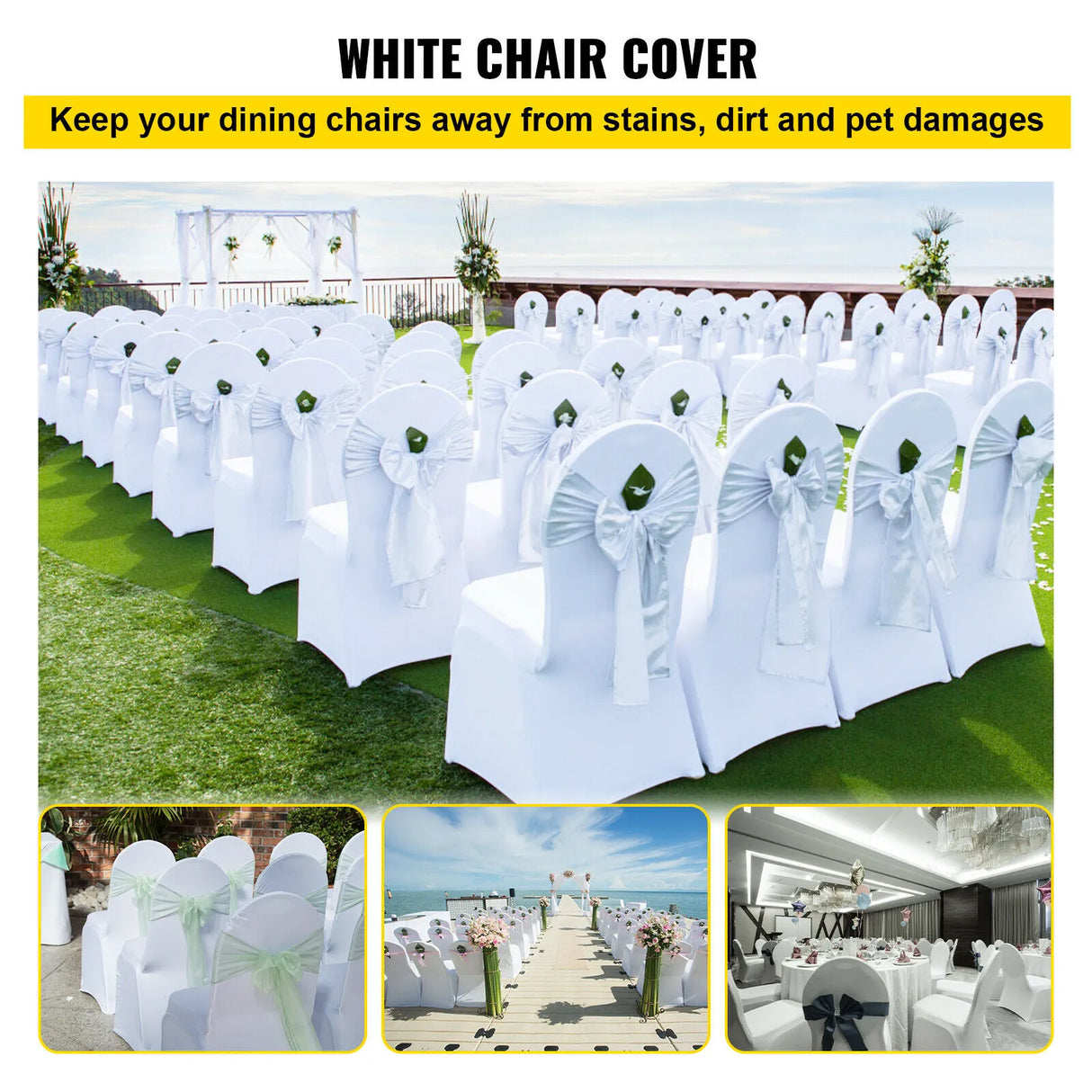 VEVOR 50 100Pcs Wedding Chair Covers Spandex Stretch