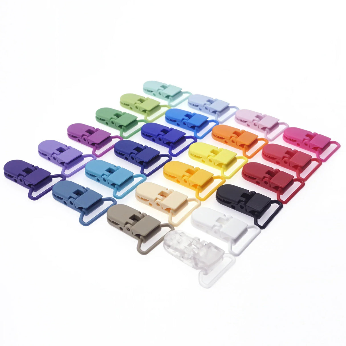 48Pcs Eco-friendly Plastic Baby Pacifier Clips Holder Mix