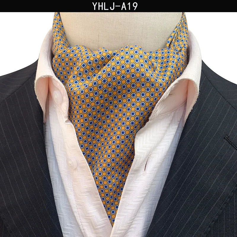 Men Vintage Polka Dot Wedding Formal Cravat Ascot