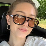 Trendy Pilot Sunglasses Women Vintage Oversized Double Bridge