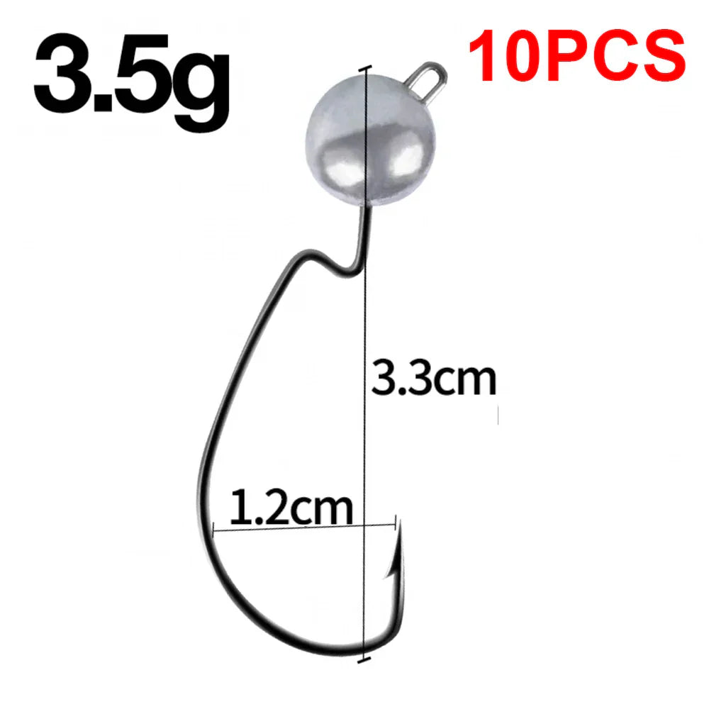 10Pcs Fishing Crank Hook 3.5g 5g 7g 10g