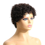 100% Human Hair Short Jerry Curly Wig Afro