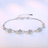 Luxury 925 Sterling Silver Bracelets Purple White Zirconia