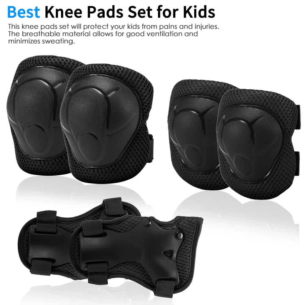 7Pcs Adjustable Pads Wrist Helmet Protector Set Kids