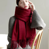 100 Wool Scarf Women Thickening Cashmere Winter Scars