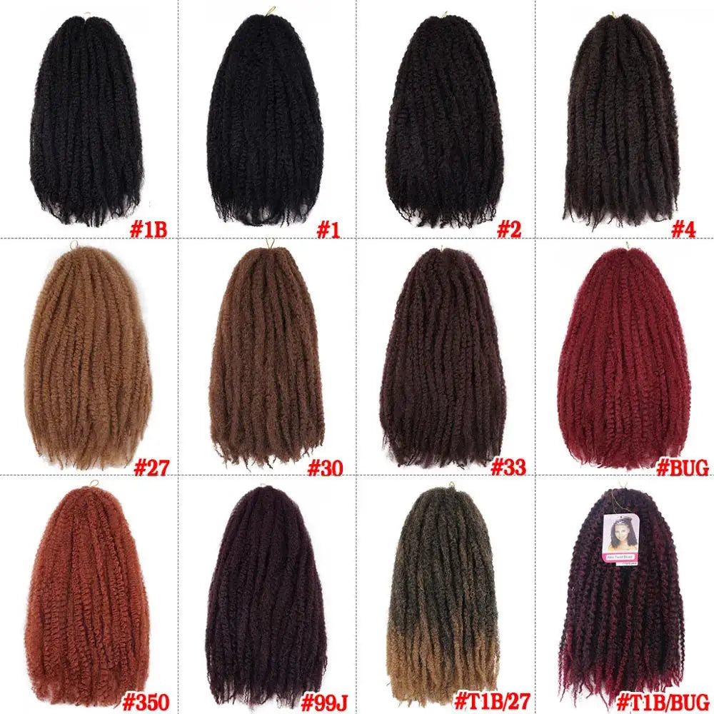 18inch Synthetic Afro Kinky Marley Braids Hair Soft