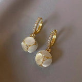 18k Gold jewelry Elegant Opal Stud Earrings For