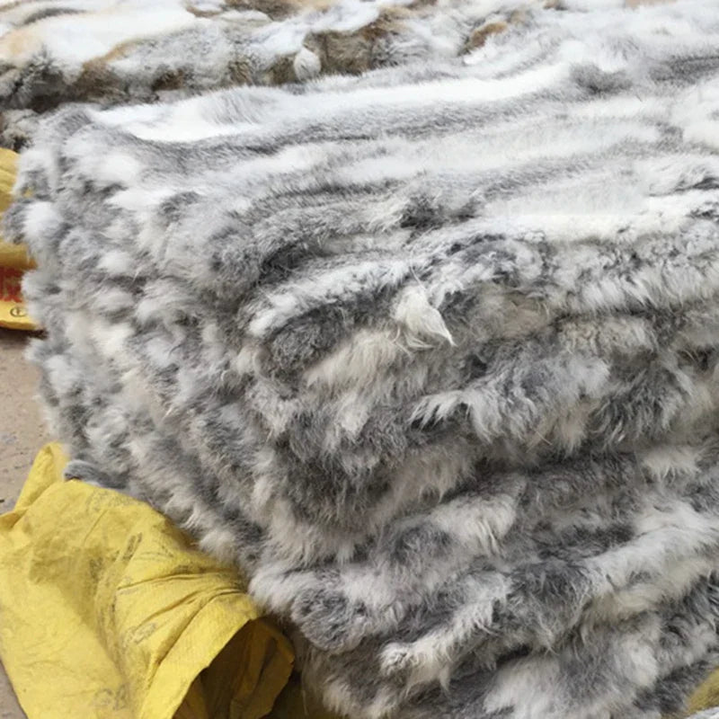 50x100cm Natural Rabbit Fur Patchwork Skin Crafts Sewing