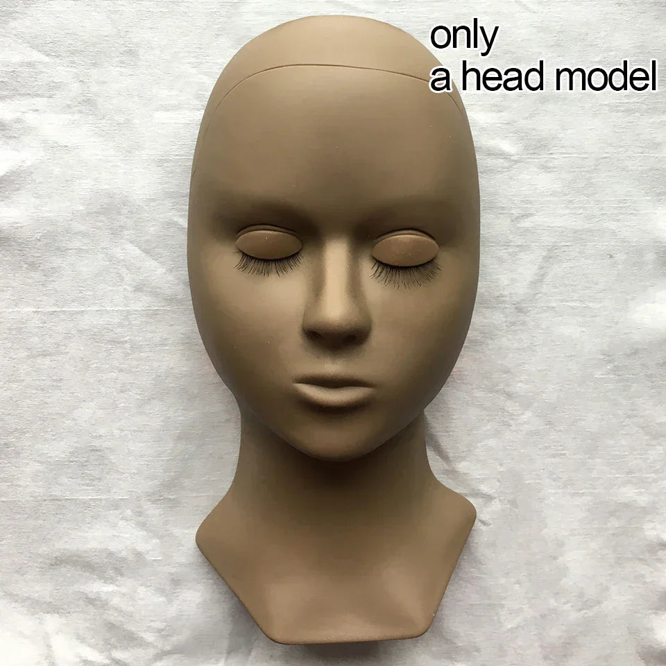 Mannequin Head for Eyelashes Handmade Practice Silicone Lash