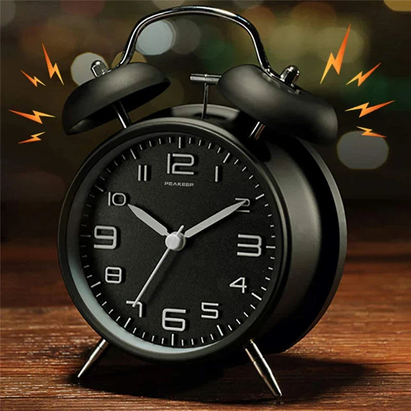 4 Inch Twin Bell Loud Alarm Clock Metal