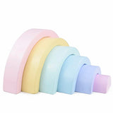 Kids Wooden Toy Montessori Rainbow Building Blocks DIY