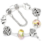 Seialoy Silver Plated Heart Key Pendant Charm Bracelets