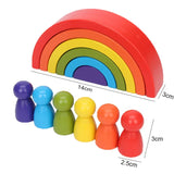 Wooden Rainbow Block Wood Stacking Toys Grimms Rainbow