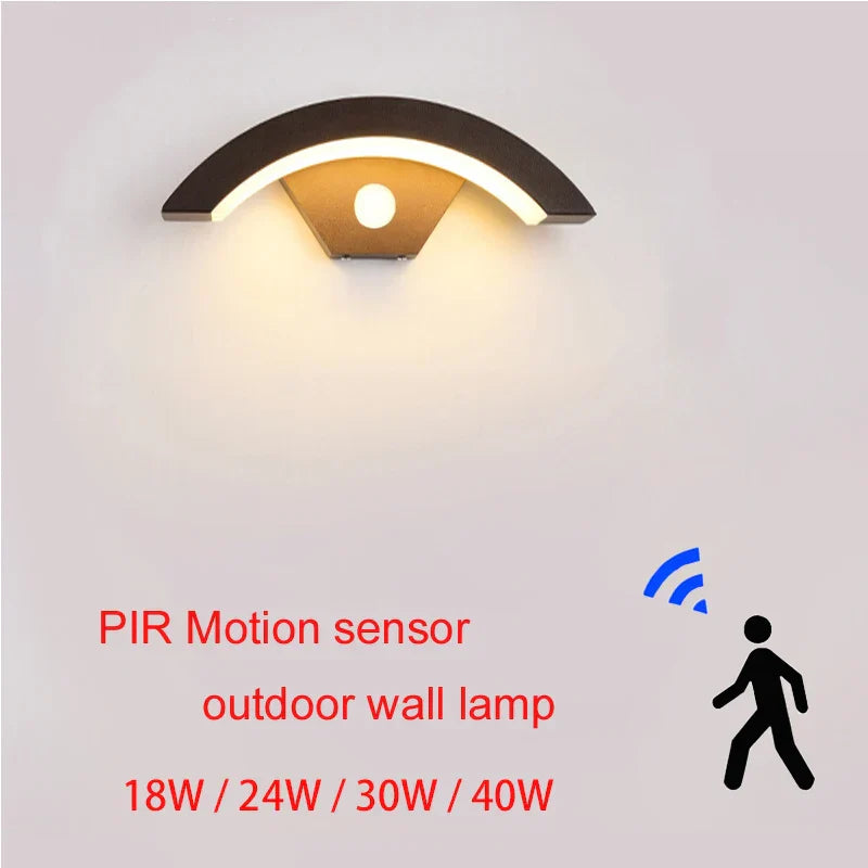 Moden waterproof outdoor wall lamp PIR motion sensor