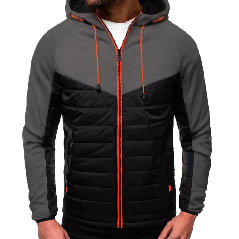 SpringAutumn New Hooded Jacket Men Casual Slim Patchwork