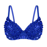 Womens Belly Dancing Bustier Bra Fashion Sparkle Glittering