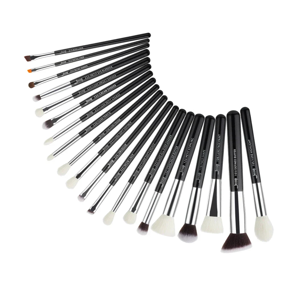 Jessup Makeup Brushes Set Synthetic-Natural Hair Foundation Powder