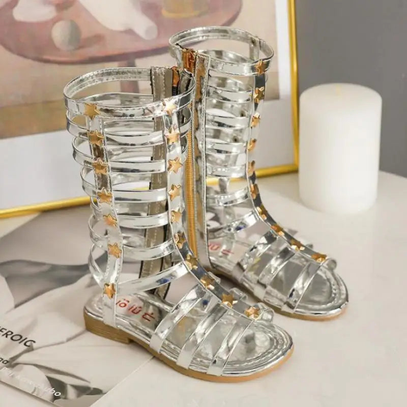 New Summer Child Sandals Roman Boots High-top Girls