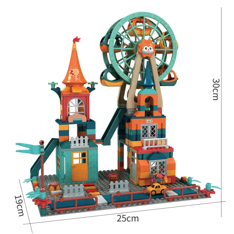 Marble Run Architecture Castle Building Blocks Car Action