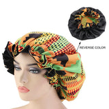 Women's Satin African Pattern Sleeping Hat Elastic Band