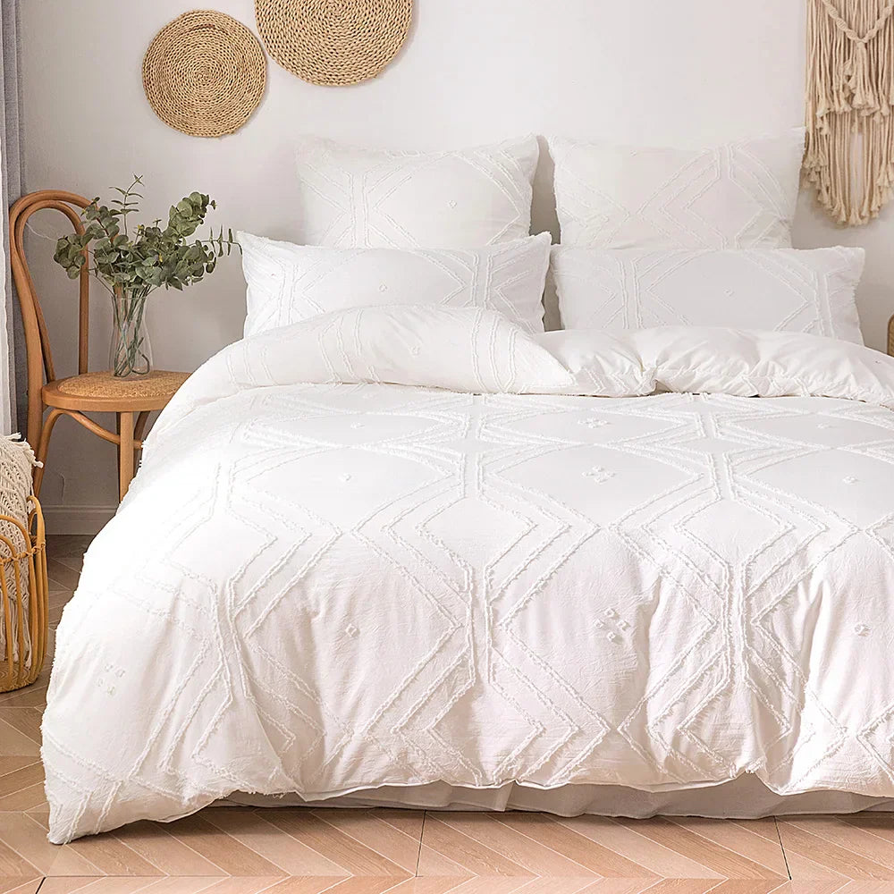 WOSTAR Summer white pinch pleat duvet cover 220x240cm