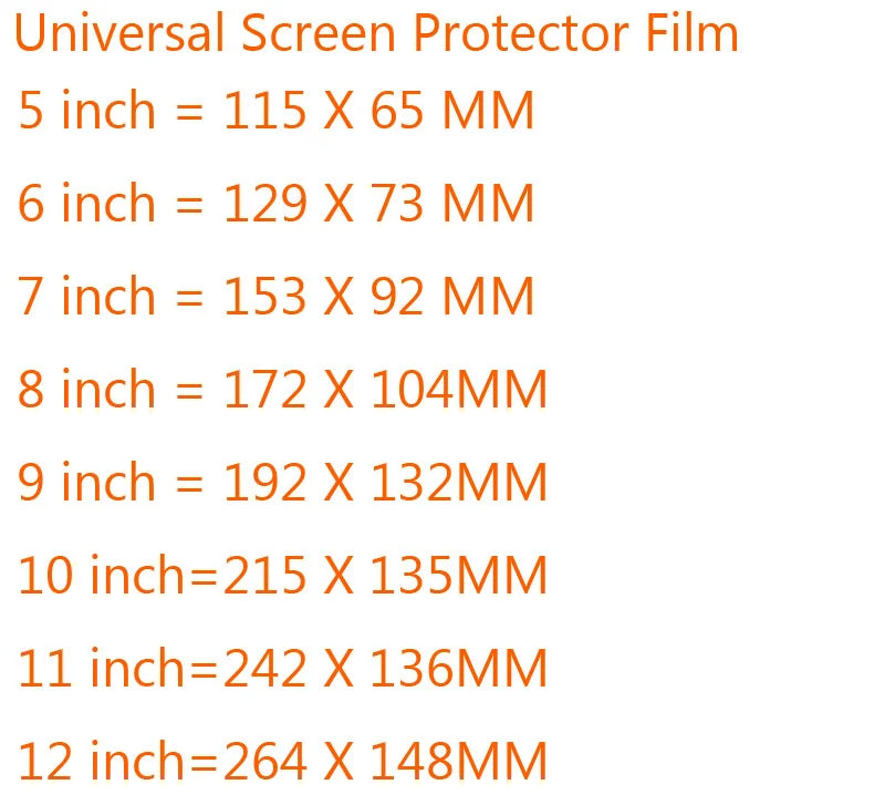 Universal Screen Protectors for Mobile, Tablet, GPS, LCD - HD Clear PET Film