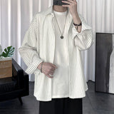 Striped Shirt Jacket Men Women Hong Kong Style