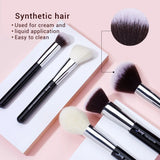 Jessup Makeup Brushes Set Synthetic-Natural Hair Foundation Powder