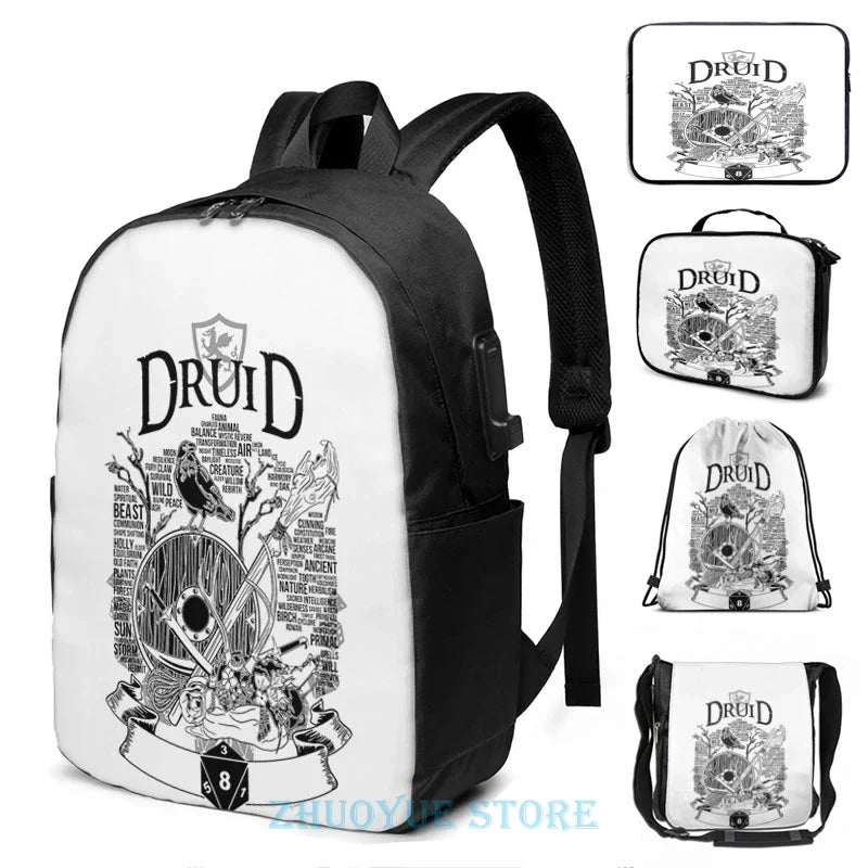 Graphic print RPG Class Series Druid  Black