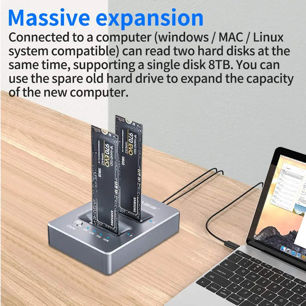 Acasis M.2 External Hard Drive NVME Dual Bay