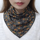 Korean Floral Print Button Bib Protect Cervical Spine