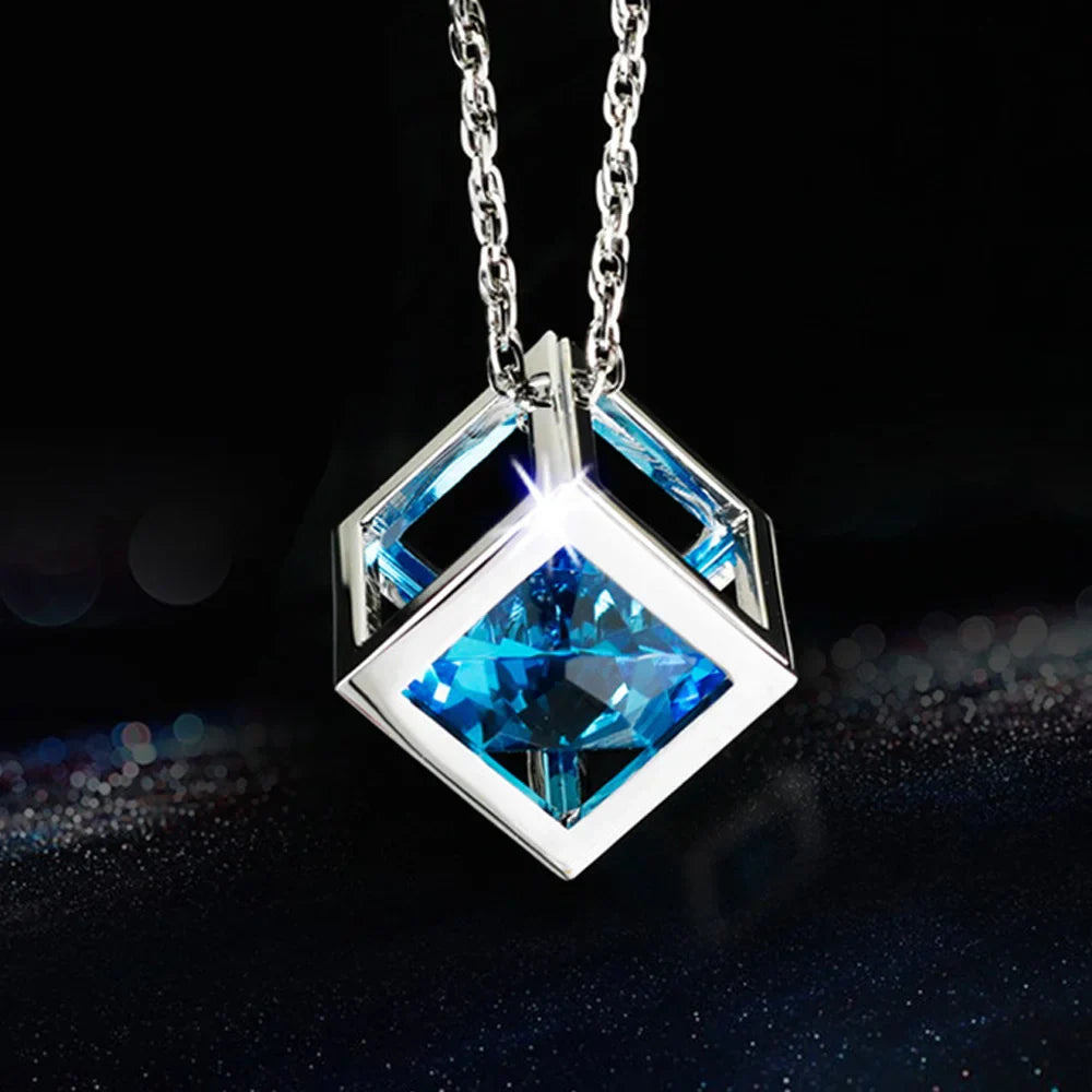 DSYCAR 1Pcs Car Pendant Crystals Cube Car Charms
