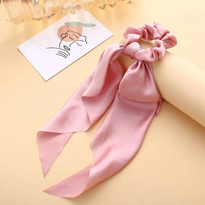 1PC New Women Scrunchie Ribbon Elastic Hair Bands