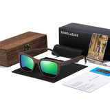 GM Natural Bamboo Wooden Sunglasses Handmade Polarized Glasses