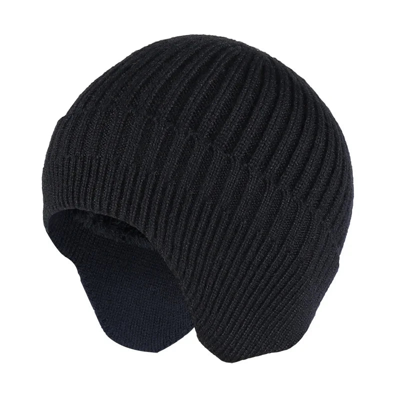 Winter Ears Protected Hats for Men Thicker Beanies