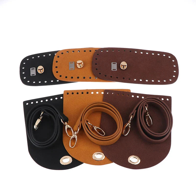 8colors 4PcsSet Artificial Leather Shoulder Bag Bottom Strap