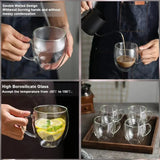 Transparent Glass Cup Milk Whiskey Tea Beer Double