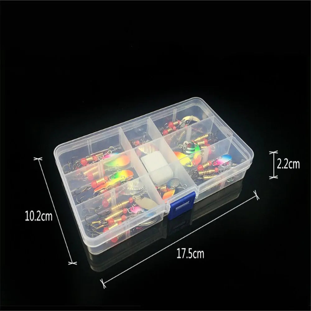 30pcs/10pcs Boxed Rotating Spoon Kit Lure Fishing Lures