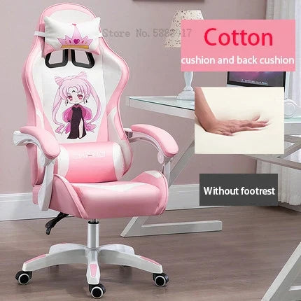 WCG Cute Girl Pink Computer Chair Home Office