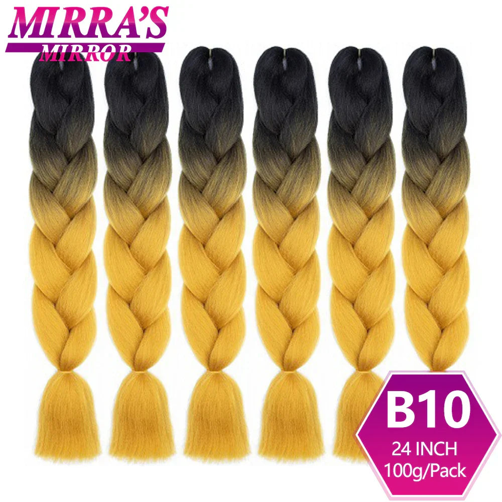 6 Bundle Braiding Hair 24 Inch Synthetic Jumbo