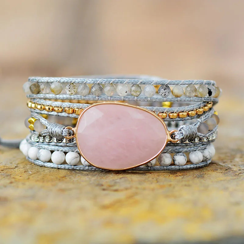 Premium New Wrap Bracelet W/ Natural Stones Cozy