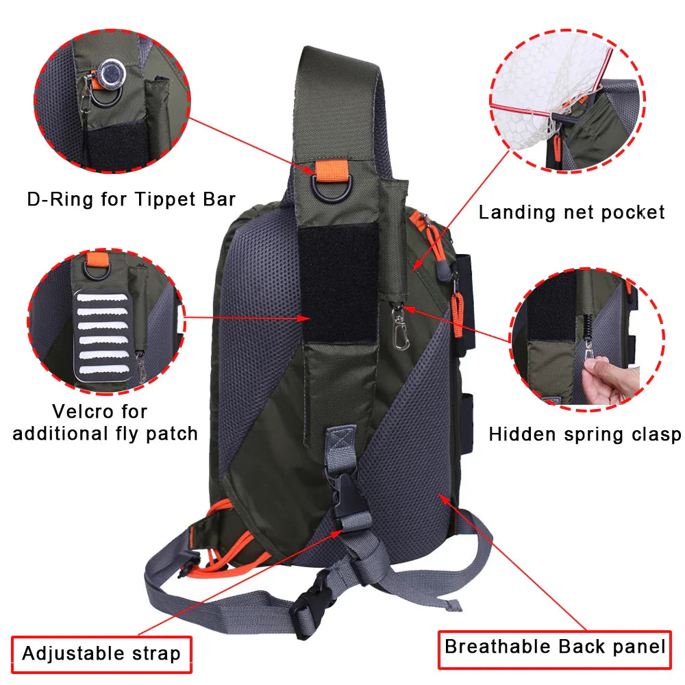 Fly Fishing Sling Pack Fishing Crossbody Sling Tackle