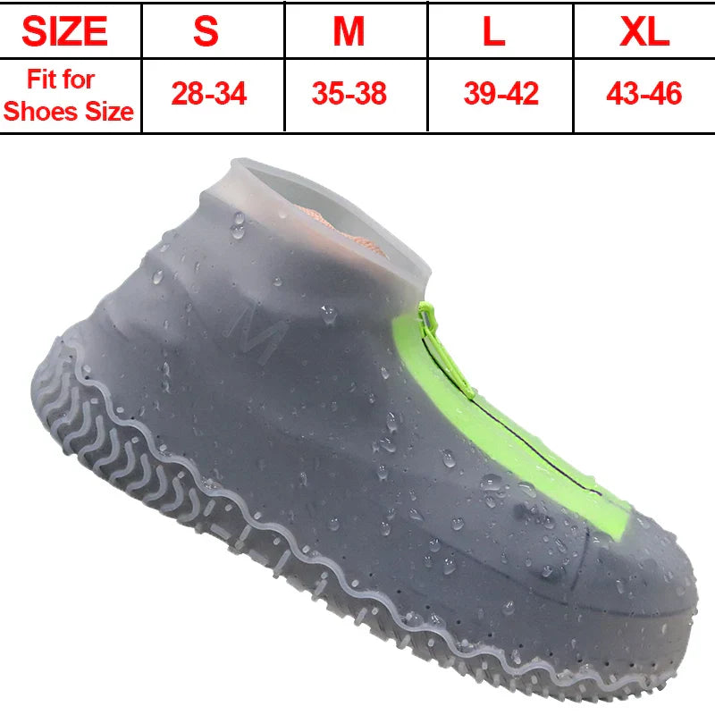 FamtiYaa Waterproof Shoe Cover Silicone Overshoes with Zipper