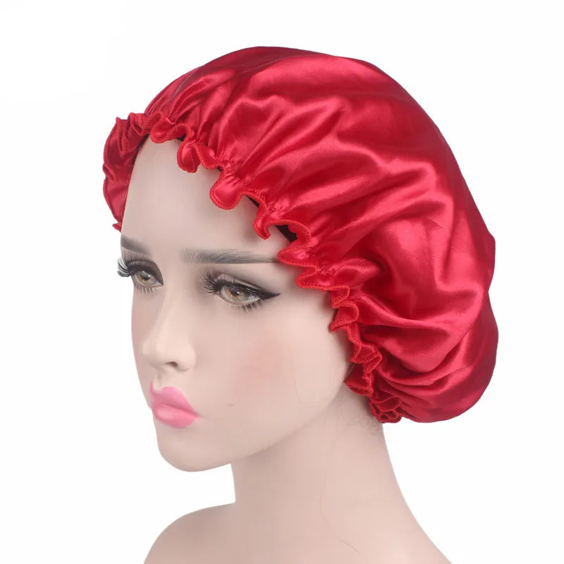 New Women Satin Night Sleep Cap Hair Bonnet