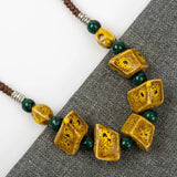 Colorful Irregular shape Ceramic Beads Neckalce artware Antique