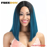 FREEDOM Synthetic Lace Wig Short Bob Straight Middle