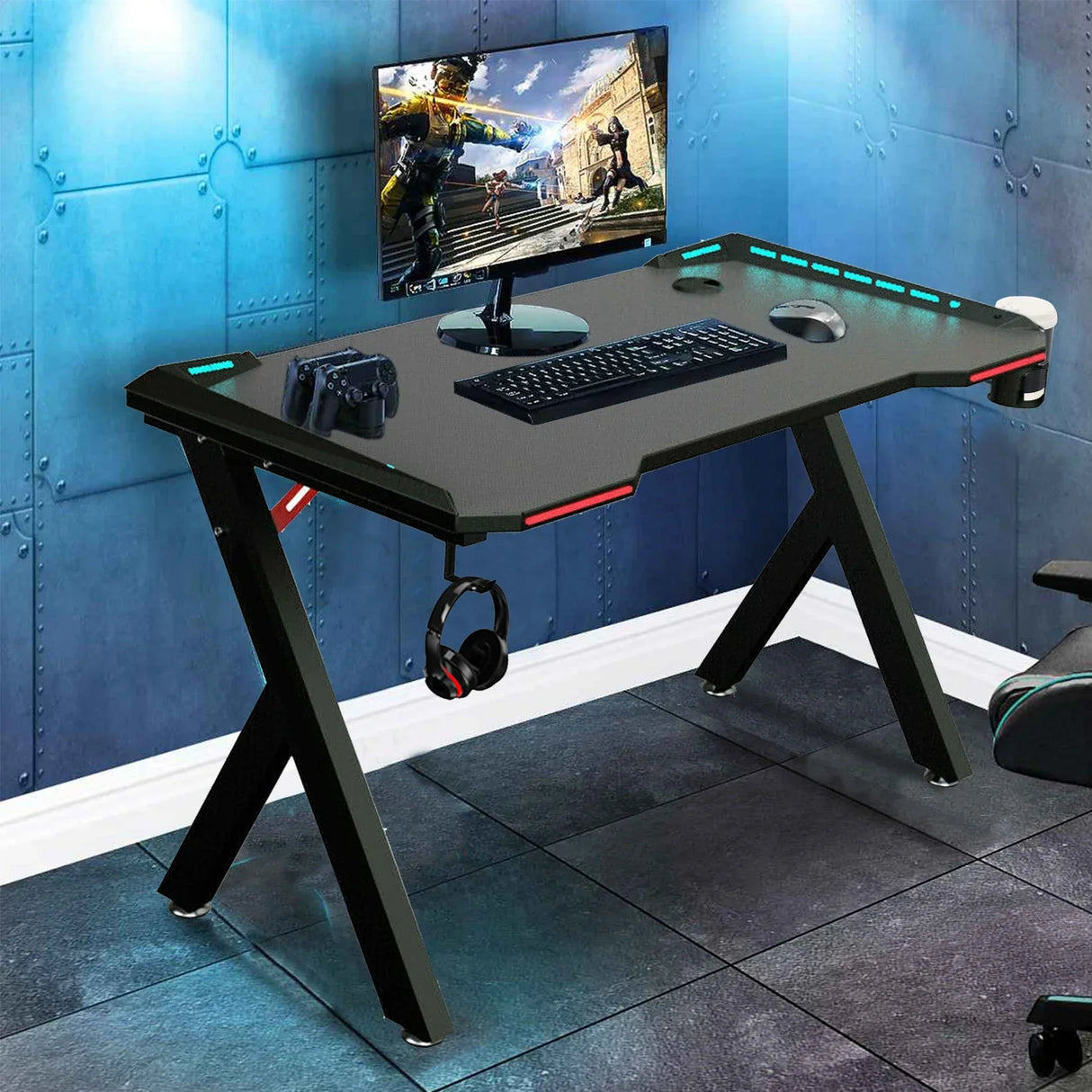 Gaming Desk PC Computer Gamer Desk Ergonomic Workstation