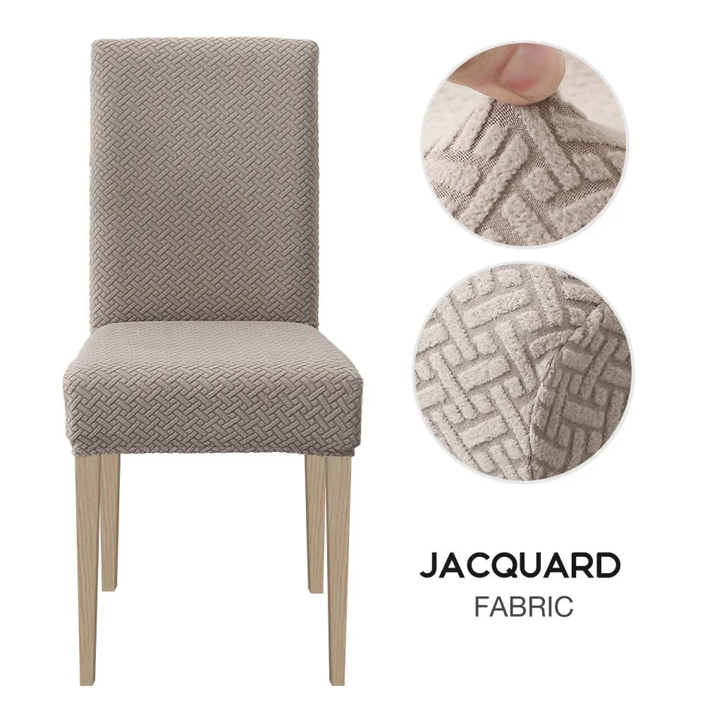 1/2/4/6pcs Dining Chair Cover Jacquard Spandex Slipcover Protector