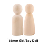 Wooden Doll Peg Baby Teether DIY Color Painting