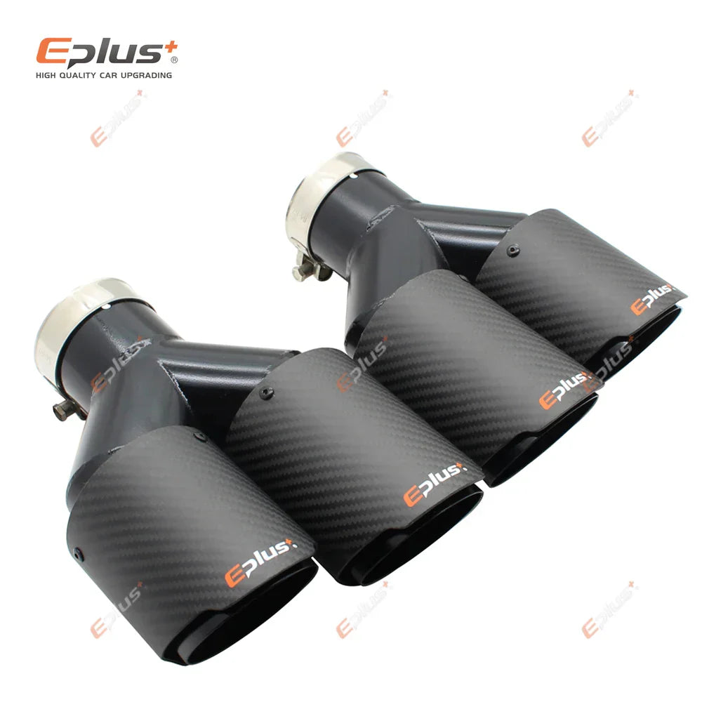 EPLUS Car Carbon Fiber Matte Muffler Tip Y